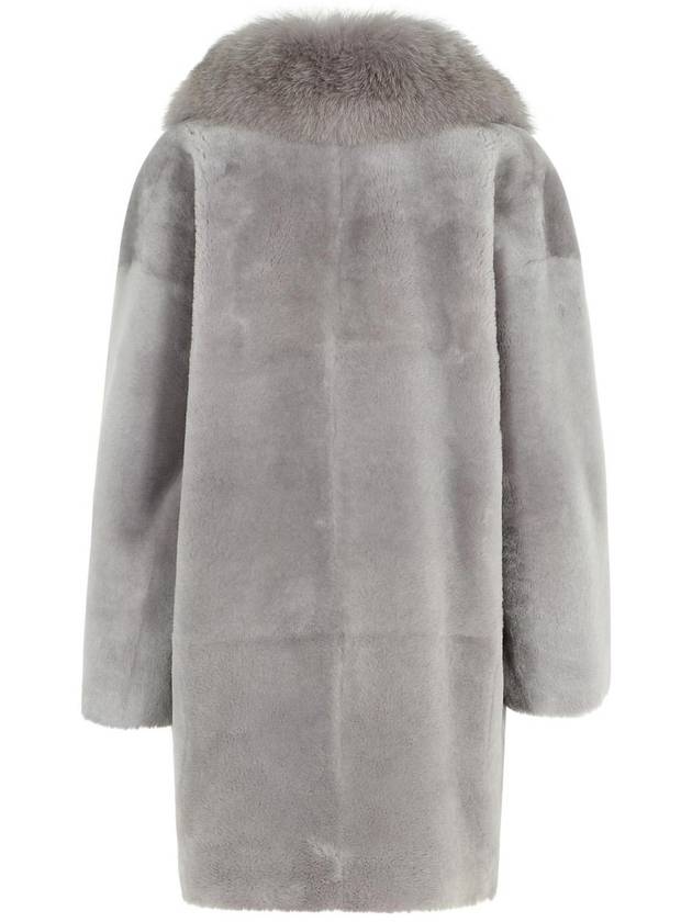 Blancha® Grey Leather Coat - BLANCHA - BALAAN 3