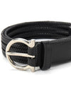 Logo Engraved Buckle Leather Belt Black - SALVATORE FERRAGAMO - BALAAN 6