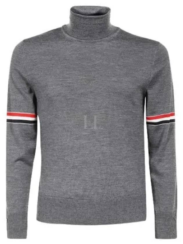 Fine Merino Striped Turtleneck Medium Grey - THOM BROWNE - BALAAN 2