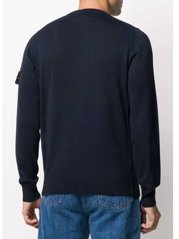 Men's Logo Wappen Knit Top Navy - STONE ISLAND - BALAAN 4