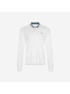 ORB Striped Collar Long Sleeve Polo Shirt White - VIVIENNE WESTWOOD - BALAAN 1