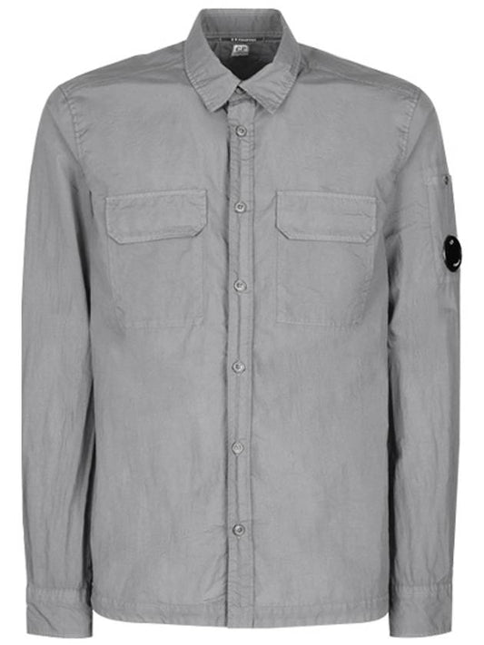 Men's Tailon L Utility Pocket Long Sleeve Shirt Griffin Gray - CP COMPANY - BALAAN.