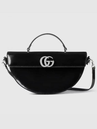 Medium Half Moon Top Handle Bag Black - GUCCI - BALAAN 1