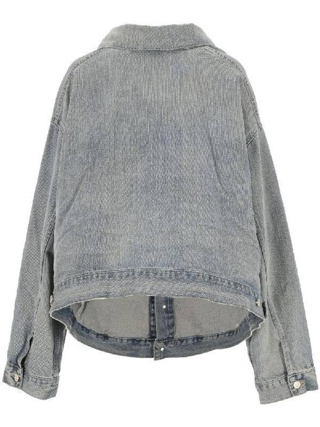 Off-Shoulder Denim Jacket Blue - BALENCIAGA - BALAAN 3