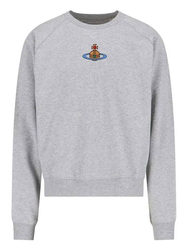 Embroidered Logo Cotton Sweatshirt Grey - VIVIENNE WESTWOOD - BALAAN 3