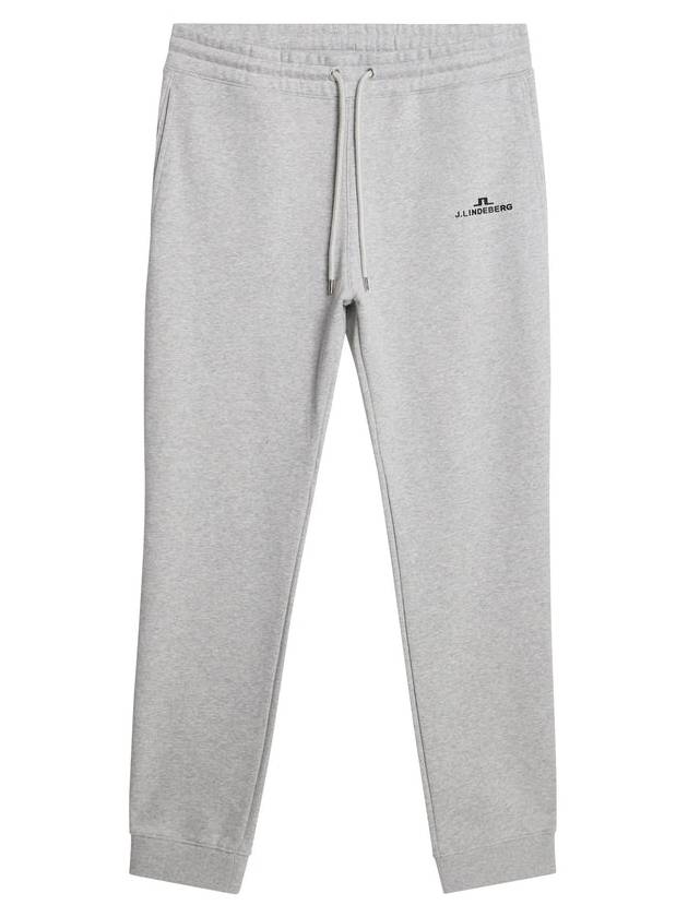 Alpha Logo Print Track Pants Light Grey Melange - J.LINDEBERG - BALAAN 2