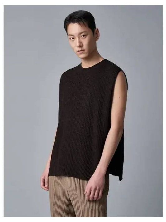 Minimal knit vest brown domestic product GM0024030654383 - ISSEY MIYAKE - BALAAN 1