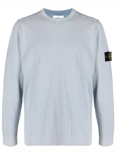 Wappen Patch Cotton Knit Top Blue Grey - STONE ISLAND - BALAAN 1