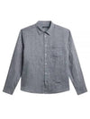 SLIM LS LINEN MELANGE SHIRT FMST10240 6855 Men's slim long sleeve linen melange shirt - J.LINDEBERG - BALAAN 2