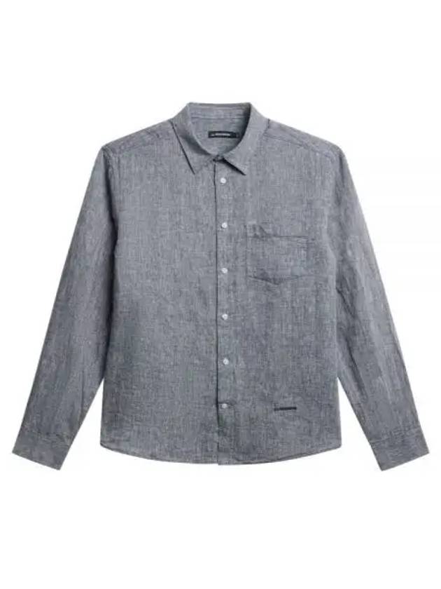 Slim Linen Melange Long Sleeve Shirt Jl Navy - J.LINDEBERG - BALAAN 2