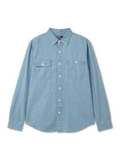 Classic fit chambray workshirt blue - POLO RALPH LAUREN - BALAAN 2