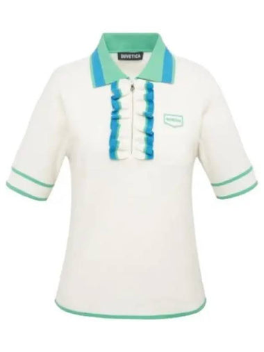 Racela Ivory Top T Shirt Collar - DUVETICA - BALAAN 1