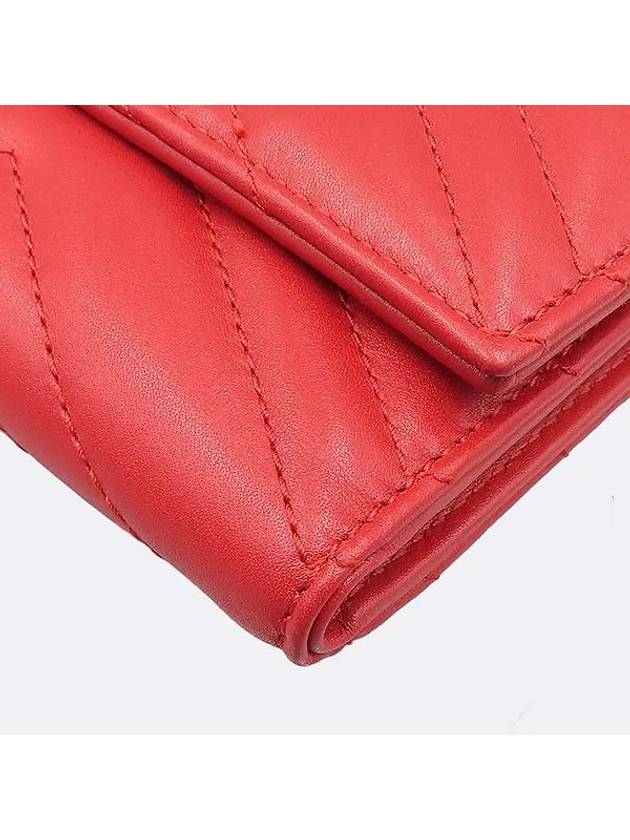 474802 GG logo MARMONT matelass red leather medium wallet - GUCCI - BALAAN 4