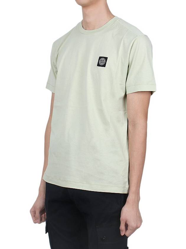 Logo Patch Short Sleeves T-Shirt Pistachio Green - STONE ISLAND - BALAAN 4