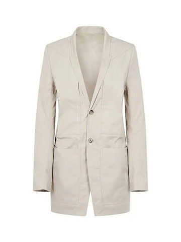 WOMEN narrow lapel poly single jacket light beige 271852 - RICK OWENS - BALAAN 1