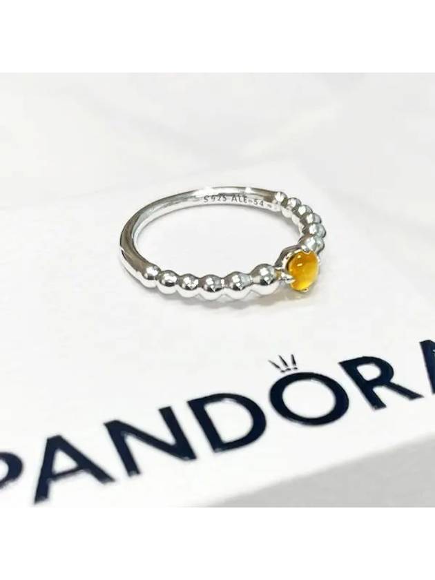 Birthstone Honey Beaded Ring Yellow - PANDORA - BALAAN 3