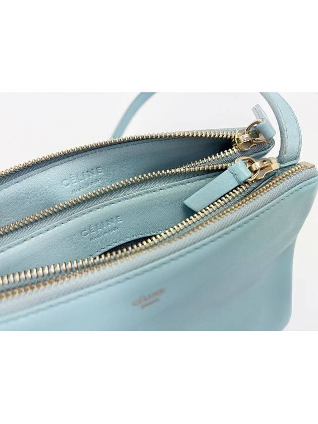 Baby blue mint trio bag 3 stage zipper cross 4VCEB21489 - CELINE - BALAAN 4