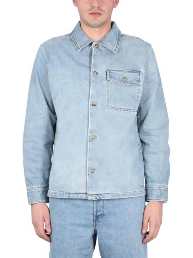 Pierre Oversized Shirt Bleach Denim Jacket Blue - A.P.C. - BALAAN 2