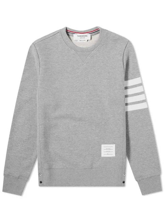 4 Bar Loopback Jersey Sweatshirt Light Grey - THOM BROWNE - BALAAN