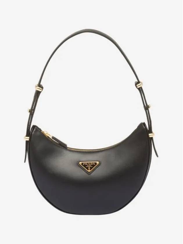 Arque Leather Shoulder Bag Black - PRADA - BALAAN 5