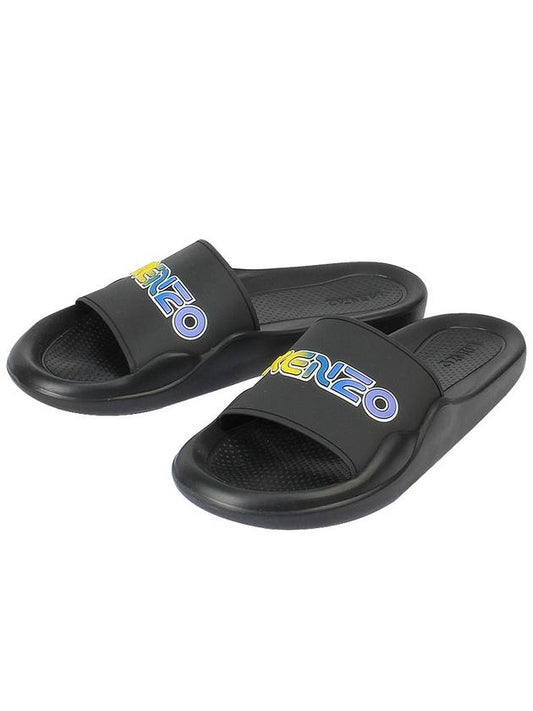 Men's Logo Printing Rubber Slippers Black - KENZO - BALAAN 2