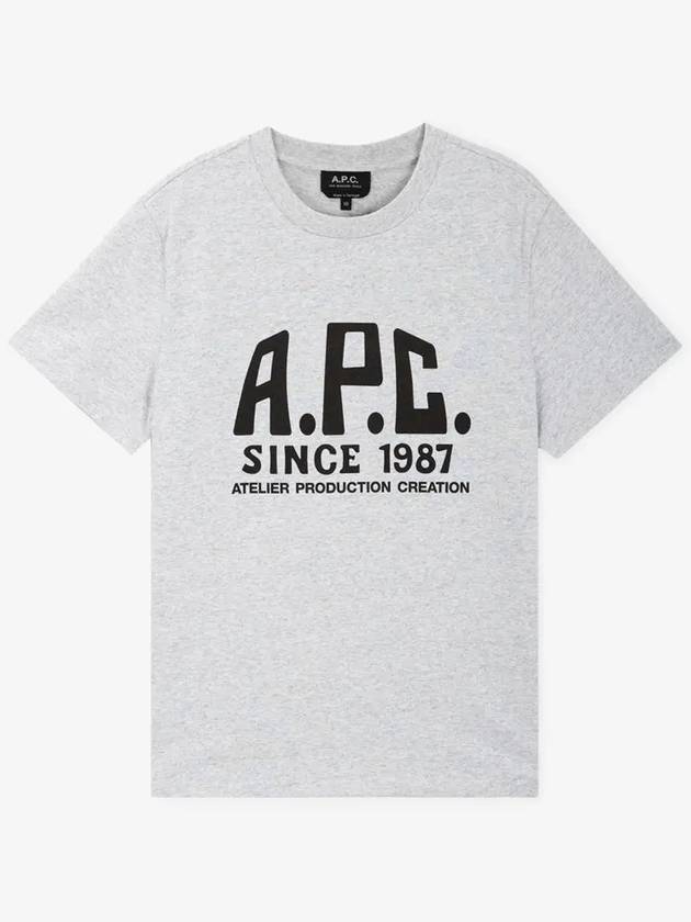 Print Label Short Sleeve T-Shirt Grey - A.P.C. - BALAAN 3