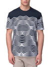 Zigzag intarsia short sleeve t shirt navy - NEIL BARRETT - BALAAN 2