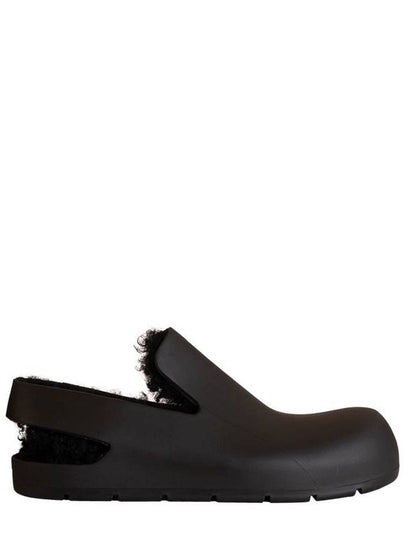 Shearling Puddle Sandals Black - BOTTEGA VENETA - BALAAN 2