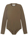 Stitched Round Neck Jersey Bodysuit Brown - MAISON MARGIELA - BALAAN 2