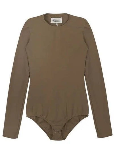 Stitched Round Neck Jersey Bodysuit Brown - MAISON MARGIELA - BALAAN 2