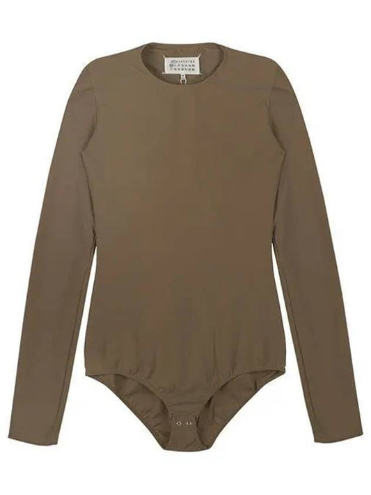 Stitched Round Neck Jersey Bodysuit Brown - MAISON MARGIELA - BALAAN 2