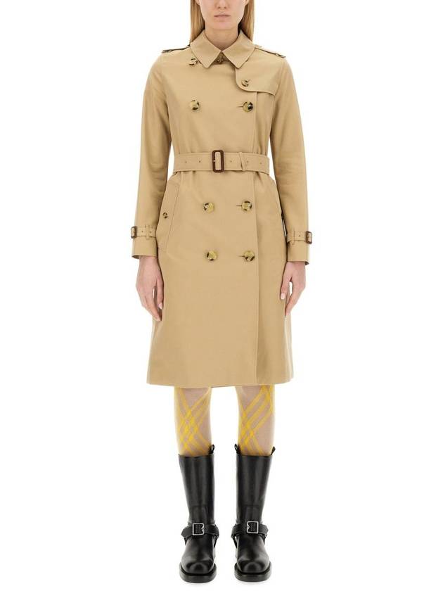 Kensington Heritage Cotton Trench Double Coat Beige - BURBERRY - BALAAN 2