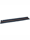 Striped Fringe Wool Silk Muffler Navy - PAUL SMITH - BALAAN 7