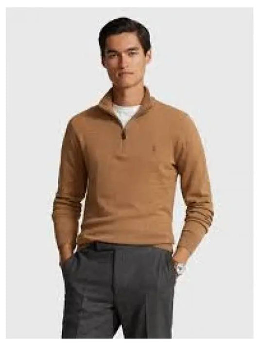 Wool quarter zipper sweater brown 1236534 - POLO RALPH LAUREN - BALAAN 1