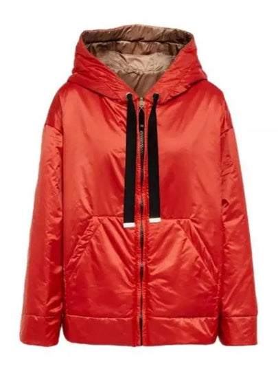 Greenbox Reversible Water Repellent Canvas Zip Up Hoodie Red - MAX MARA - BALAAN 2