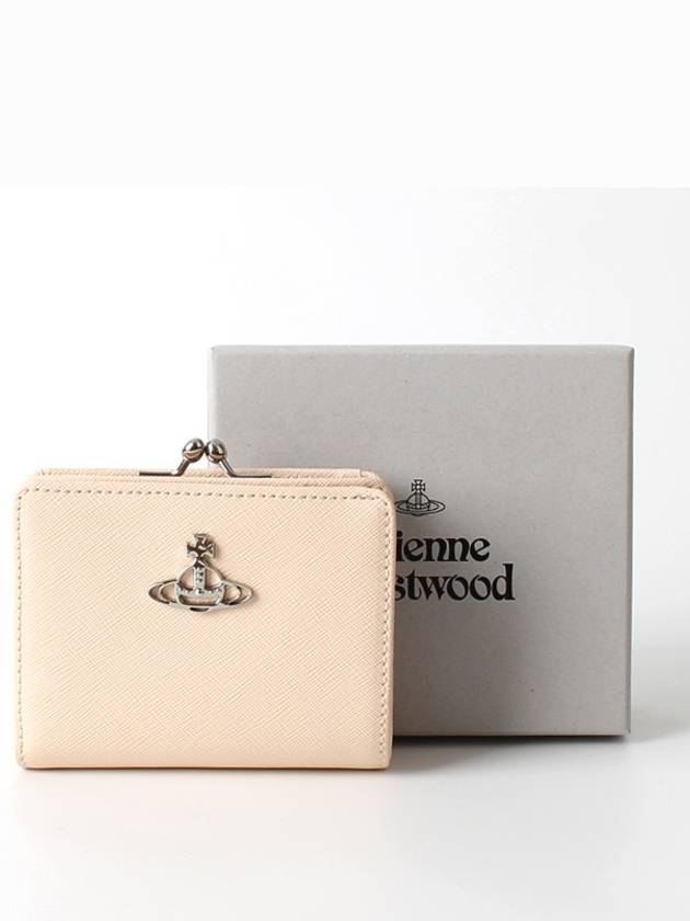 Saffiano Coin Pocket Half Wallet Ivory - VIVIENNE WESTWOOD - BALAAN 5