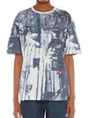 Art Print Short Sleeve T-shirt Blue - ALEXANDER MCQUEEN - BALAAN 2