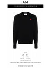 V-Neck Heart Logo Knit Top Black - AMI - BALAAN 3