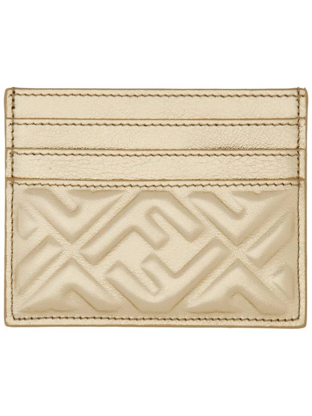 Baguette Leather Card Wallet Gold - FENDI - BALAAN 3