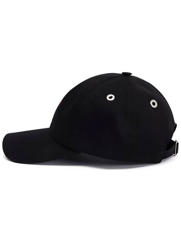 Embroidered Heart Logo Ball Cap Black - AMI - BALAAN 3