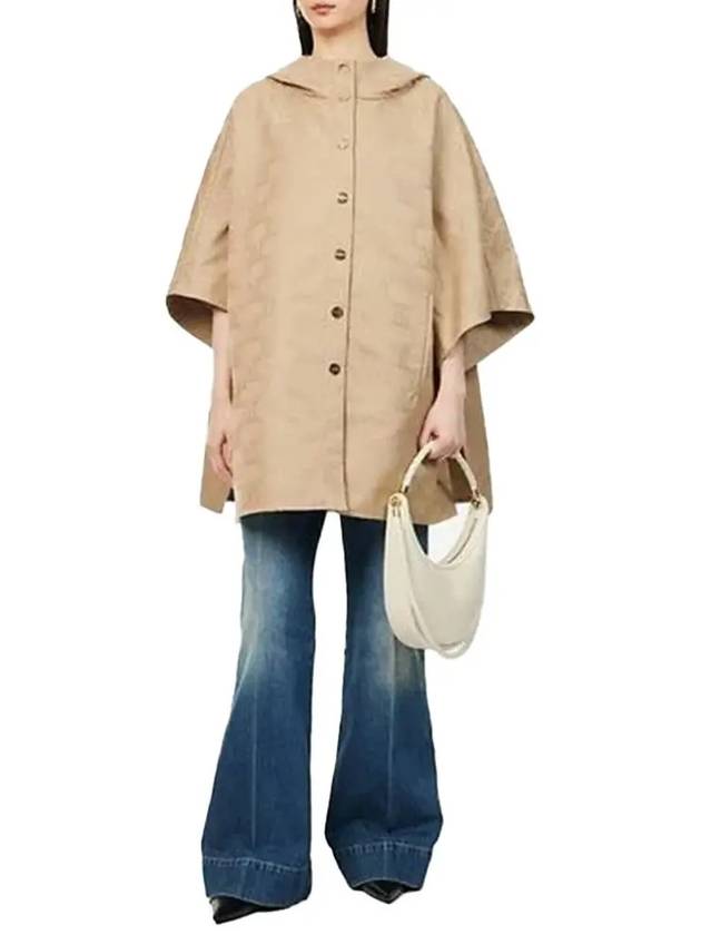 Aeroso Logo Monogram Hooded Cape Beige - MAX MARA - BALAAN 3