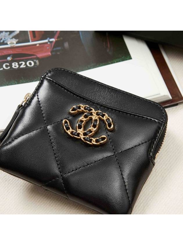 19 Lambskin gold logo zipper card wallet AP2086 - CHANEL - BALAAN 7