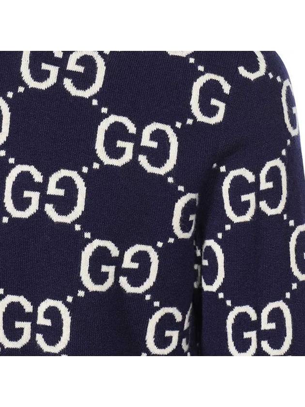 GG Wool Jacquard Knit Top Blue - GUCCI - BALAAN 5