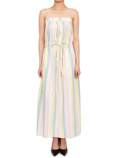 Women's Striped Strap Cotton Long Dress - GANNI - BALAAN 2