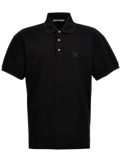 Polo T-shirt PMGB012R24FAB00110101010 Black - PALM ANGELS - BALAAN 2