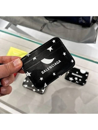 Logo Star Print Leather Card Wallet Black - BALENCIAGA - BALAAN 2