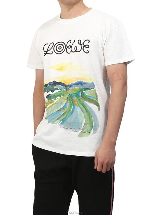 printed cotton short sleeve t-shirt white - LOEWE - BALAAN 2