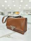 Emblem Brushed Shoulder Bag Brown 1BD321 - PRADA - BALAAN 3