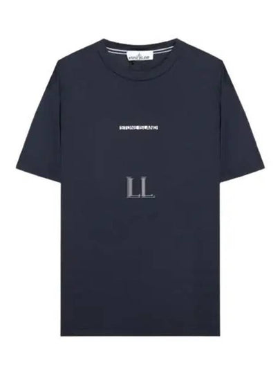 Micro Graphics One Print Short Sleeve T Shirt Navy - STONE ISLAND - BALAAN 2