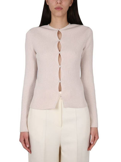 Cotton Blend Cardigan Beige - FENDI - BALAAN 2